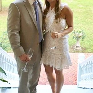 BCBG white lace dress size 4